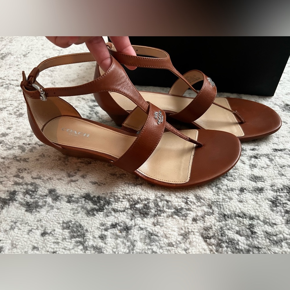 Coach Light Brown Leather Sandals